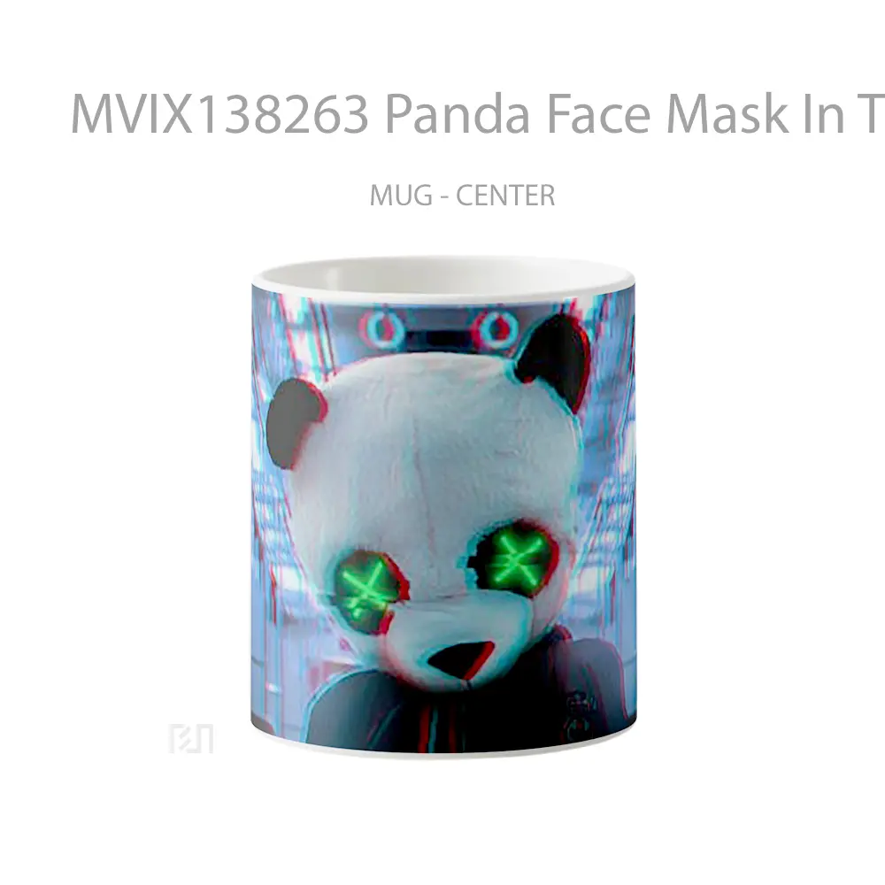 Mug Panda Face Mask In Train Gelas Hewan Lucu