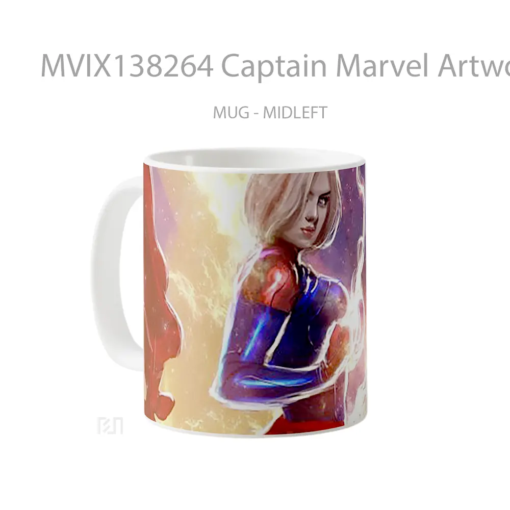 Mug Captain Marvel Artwork 2020 Gelas Superhero - All-side / Desain
