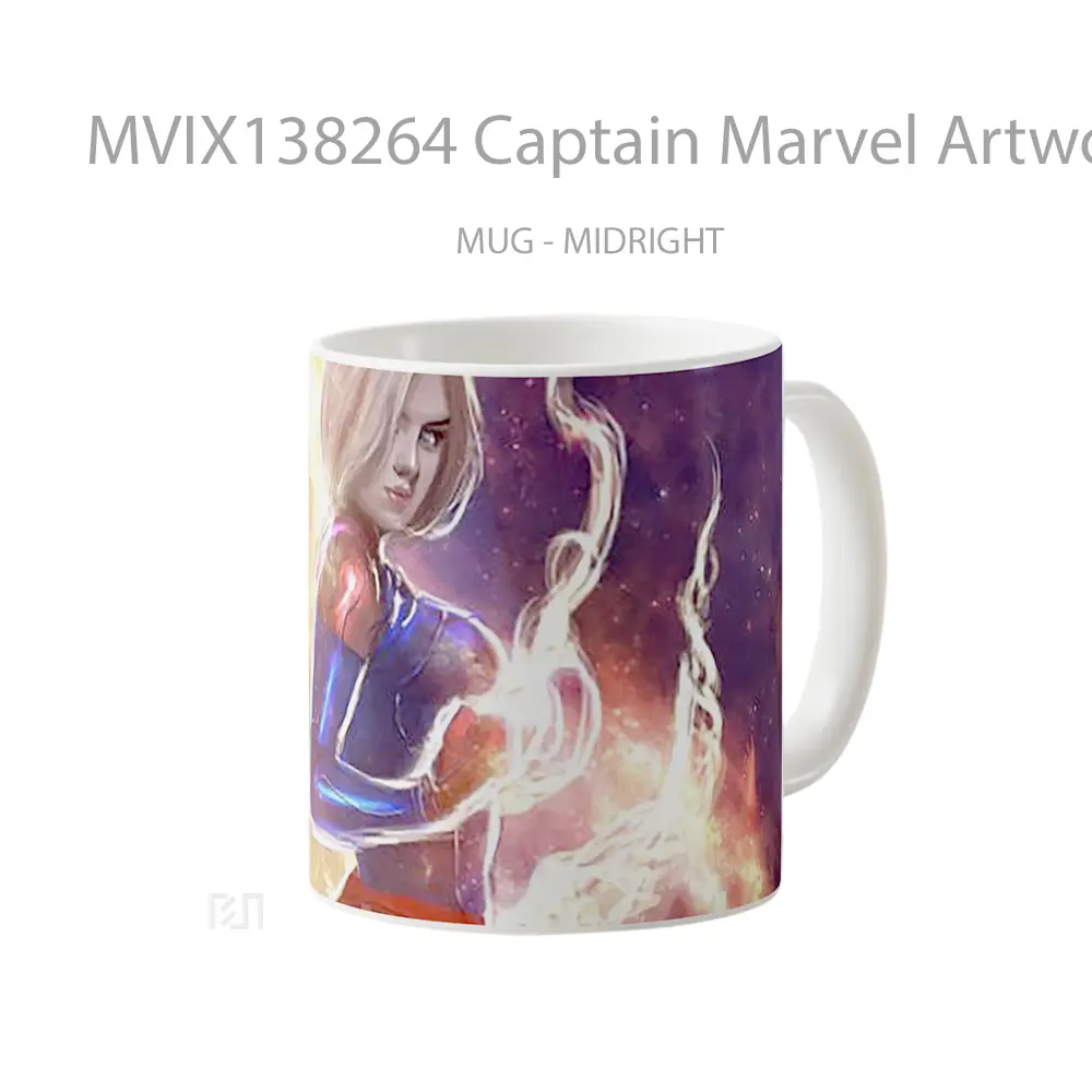 Mug Captain Marvel Artwork 2020 Gelas Superhero - All-side / Desain