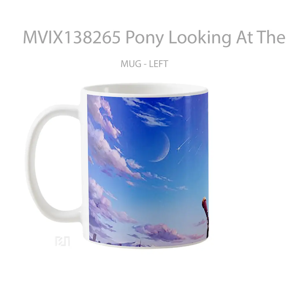 Mug Pony Looking At The Sky Gelas Pemandangan Alam - All-side / Desain