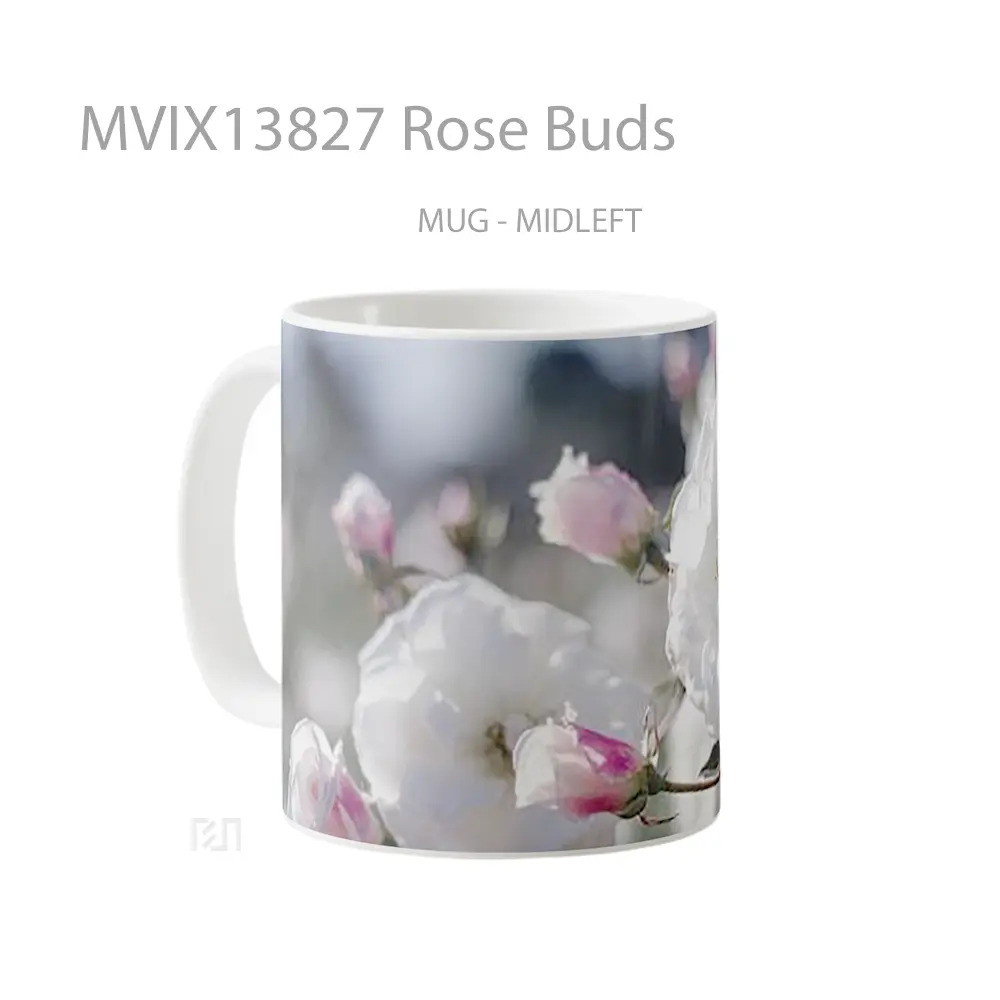 Mug Rose Buds Gelas Keramik Unik - All-side / Desain