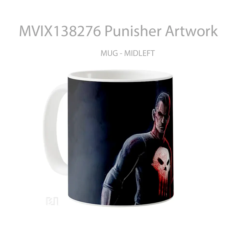 Mug Punisher Artwork Gelas Superhero - All-side / Desain
