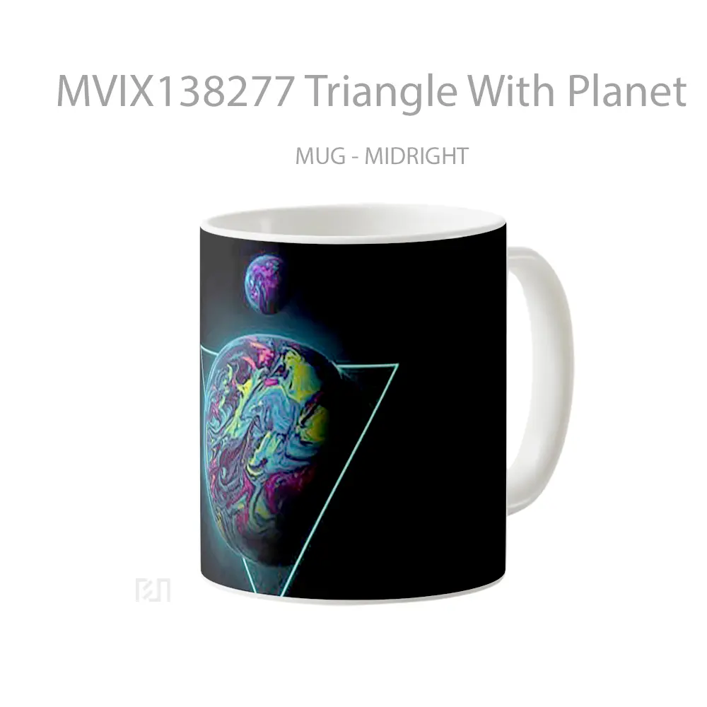 Mug Triangle With Planet Gelas Astronomi - All-side / Desain