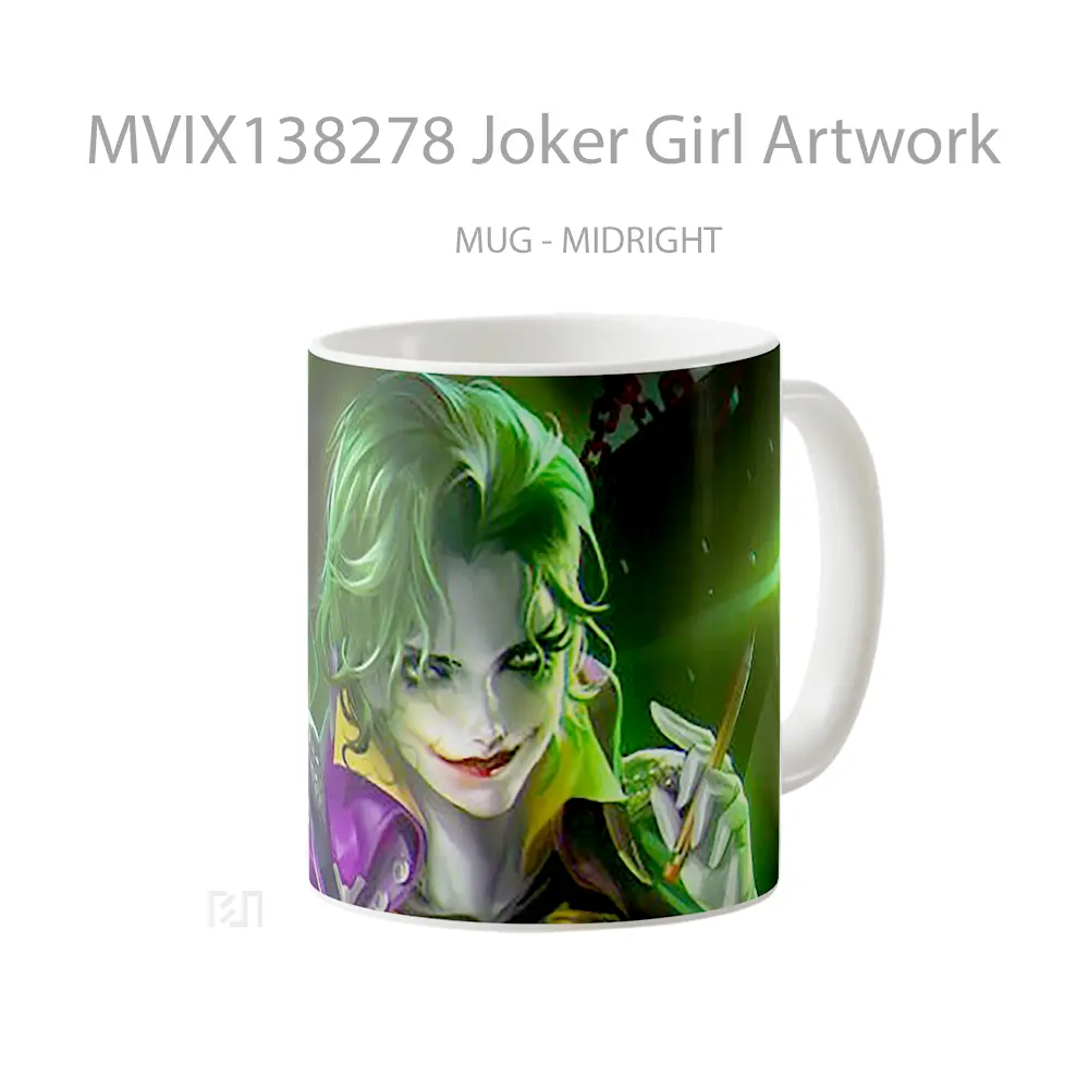 Mug Joker Girl Artwork Gelas Superhero - All-side / Desain