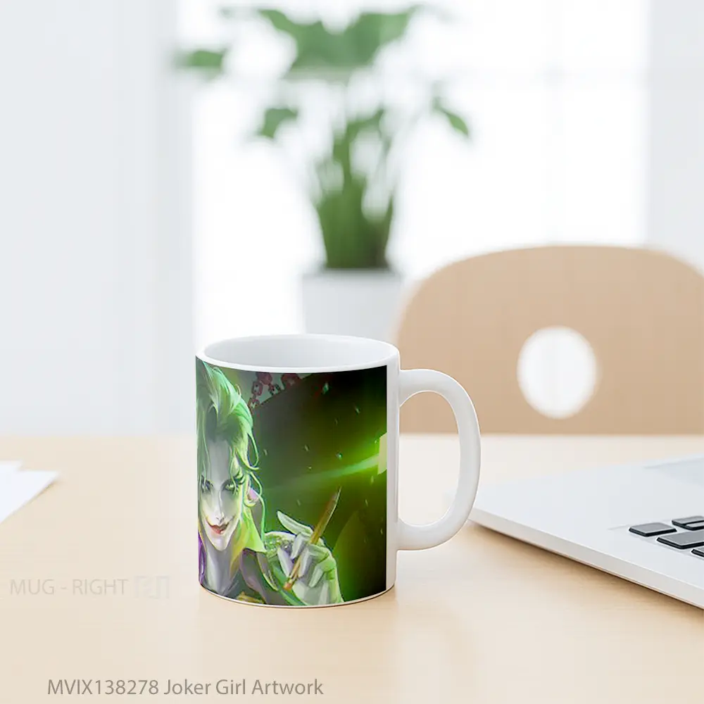Mug Joker Girl Artwork Gelas Superhero - All-side / Desain