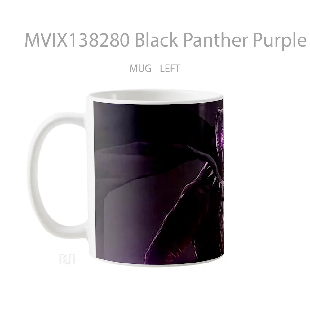 Mug Black Panther Purple Eyes Gelas Superhero - All-side / Desain