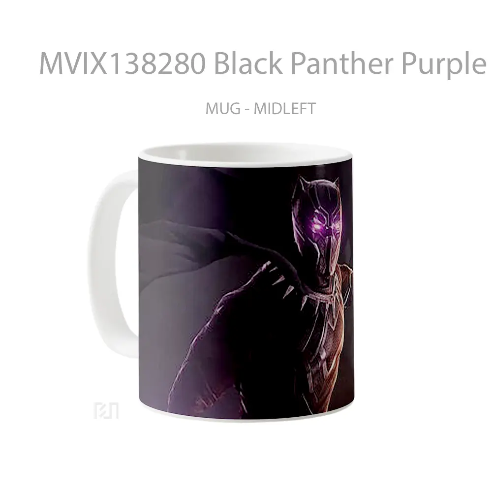 Mug Black Panther Purple Eyes Gelas Superhero - All-side / Desain