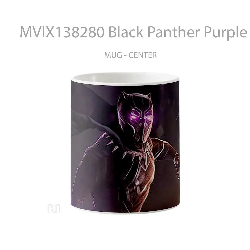 Mug Black Panther Purple Eyes Gelas Superhero