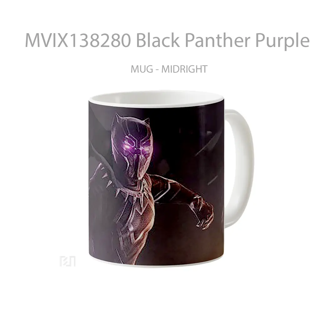 Mug Black Panther Purple Eyes Gelas Superhero - All-side / Desain