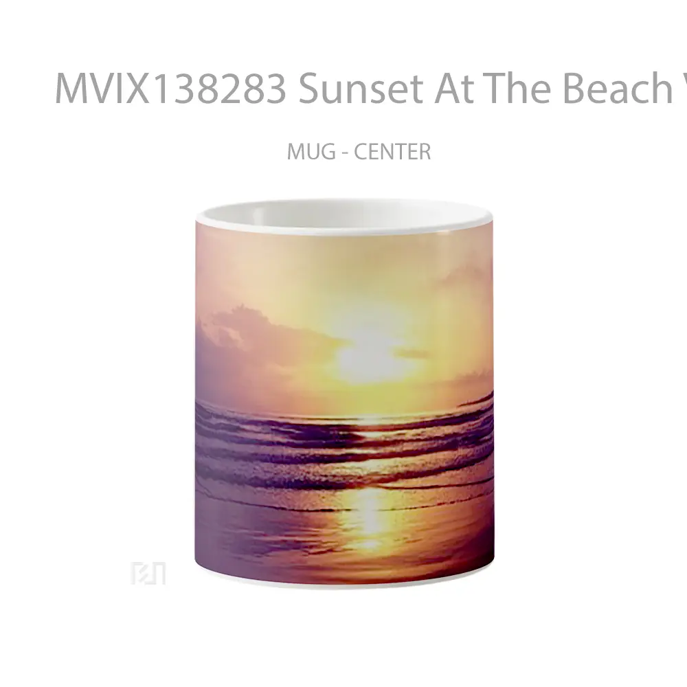 Mug Sunset At The Beach V2 Gelas Pemandangan Alam