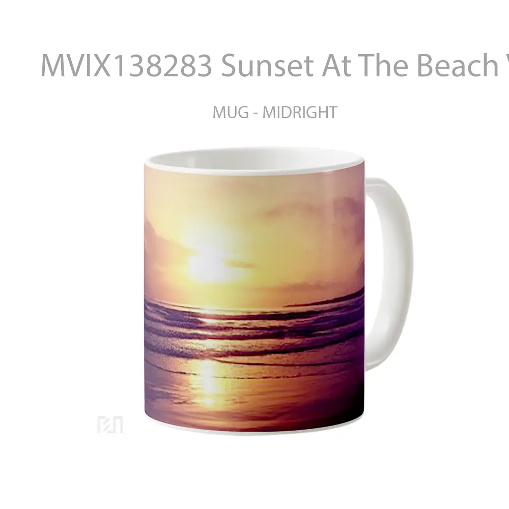 Mug Sunset At The Beach V2 Gelas Pemandangan Alam - All-side / Desain