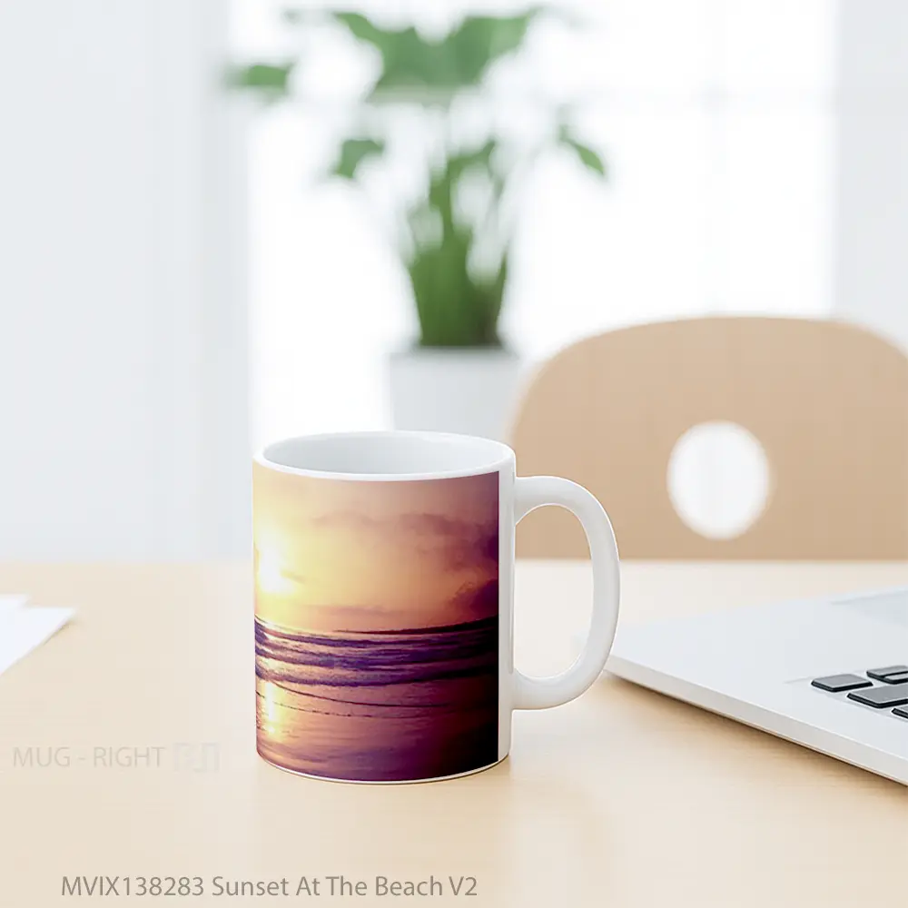 Mug Sunset At The Beach V2 Gelas Pemandangan Alam - All-side / Desain