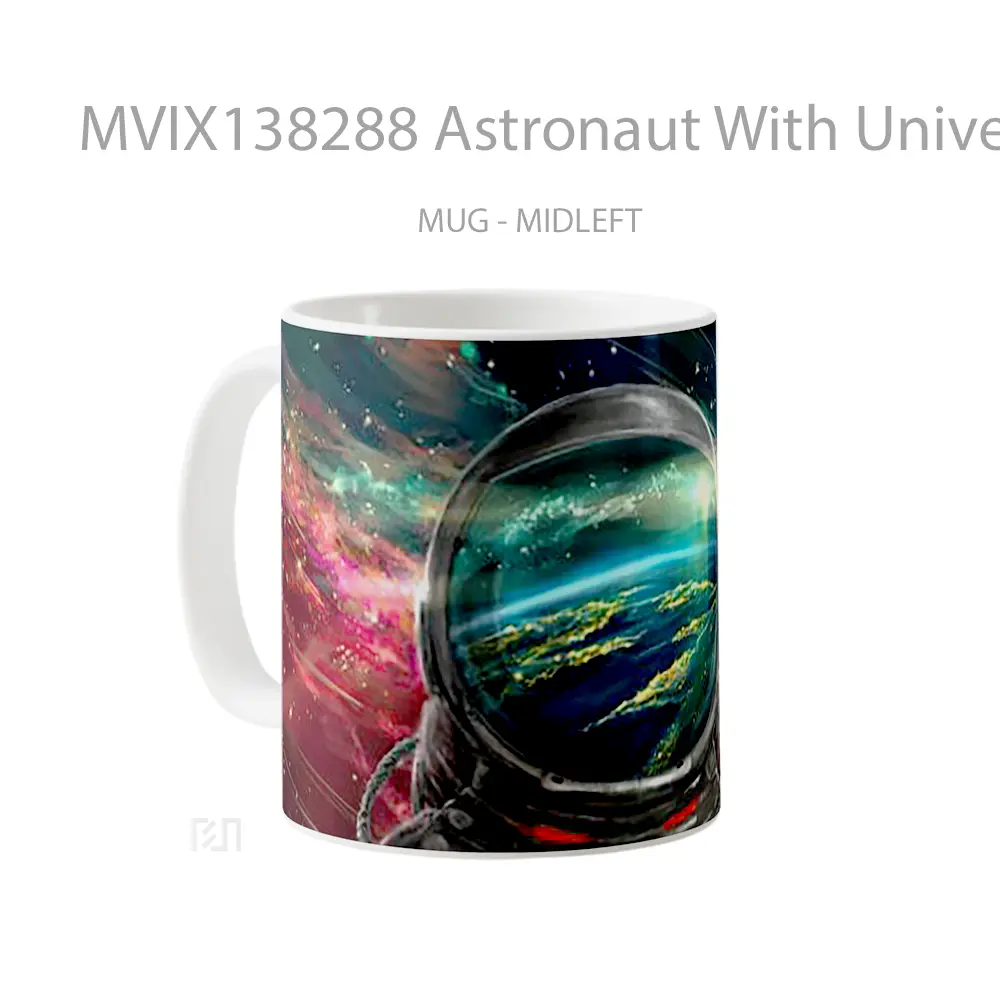 Mug Astronaut With Universe In The Background Gelas Astronomi - All-side / Desain