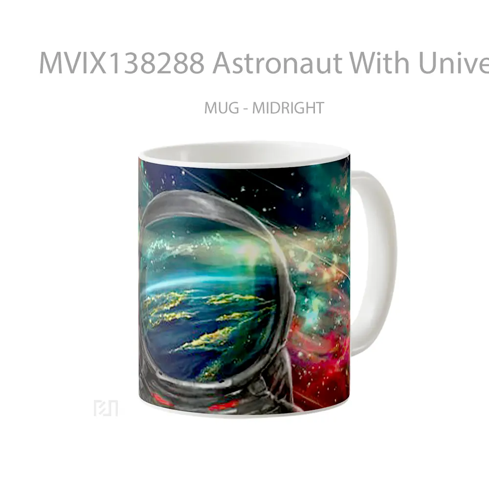 Mug Astronaut With Universe In The Background Gelas Astronomi - All-side / Desain