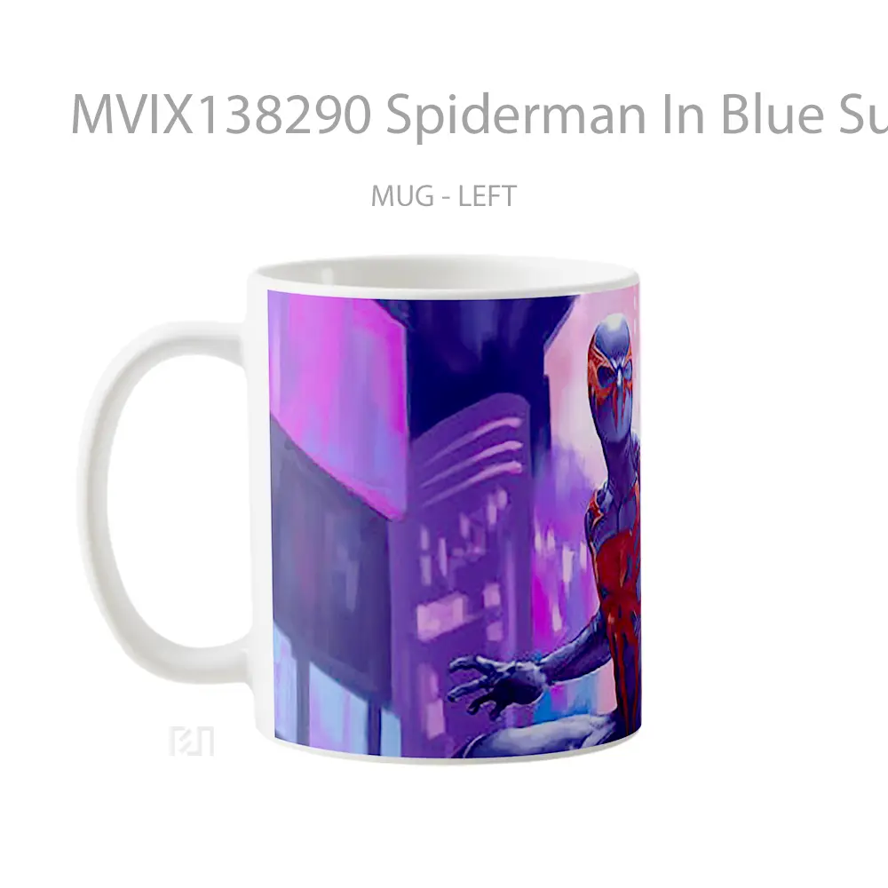 Mug Spiderman In Blue Suit Gelas Superhero - All-side / Desain