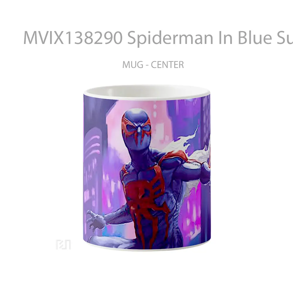 Mug Spiderman In Blue Suit Gelas Superhero
