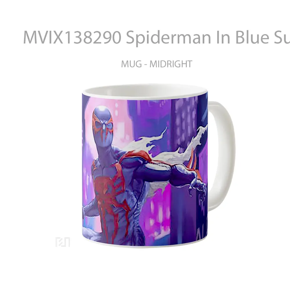 Mug Spiderman In Blue Suit Gelas Superhero - All-side / Desain