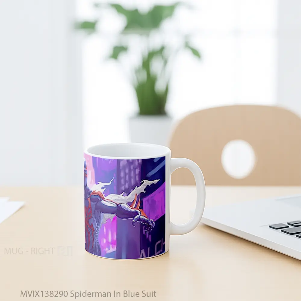 Mug Spiderman In Blue Suit Gelas Superhero - All-side / Desain