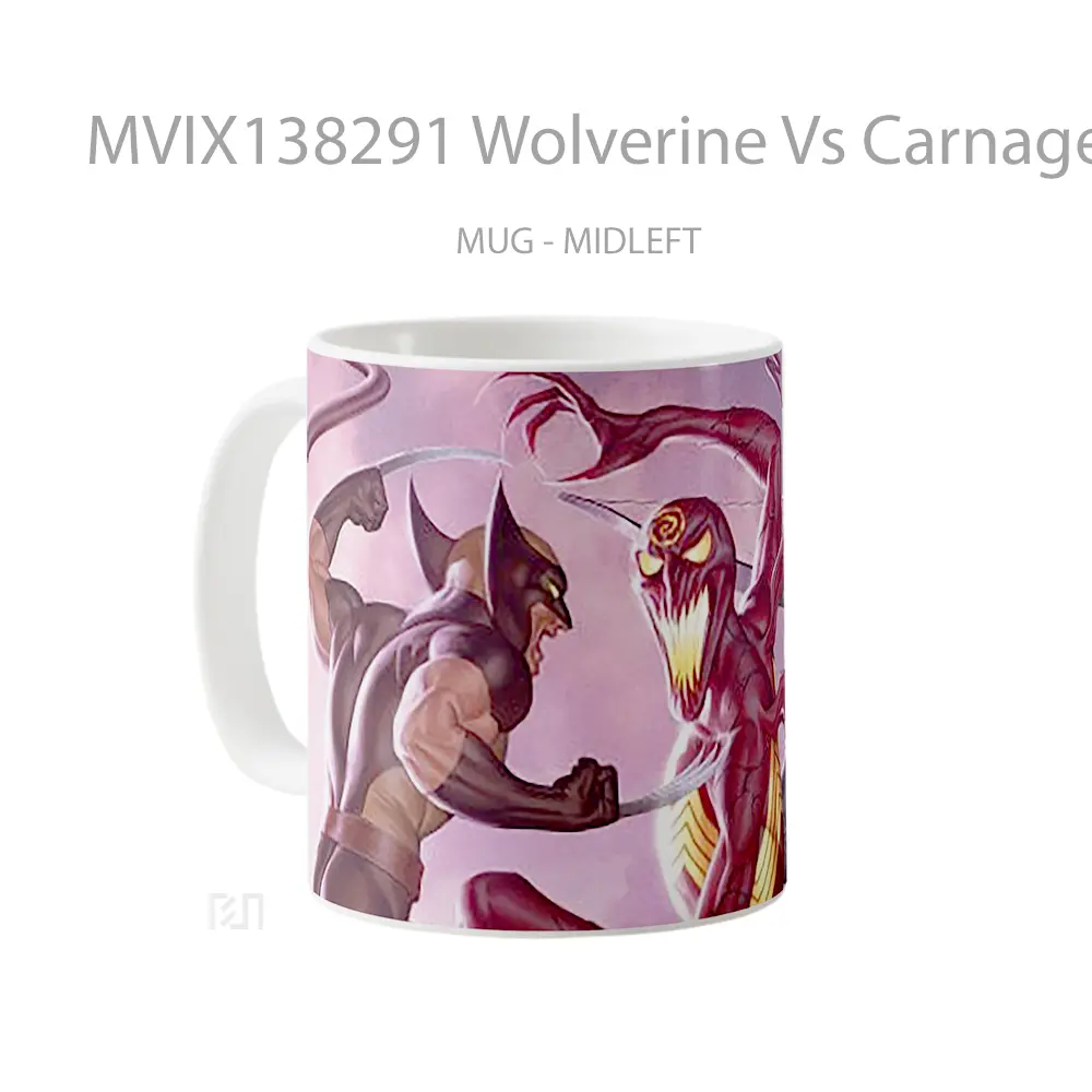Mug Wolverine Vs Carnage Gelas Superhero - All-side / Desain