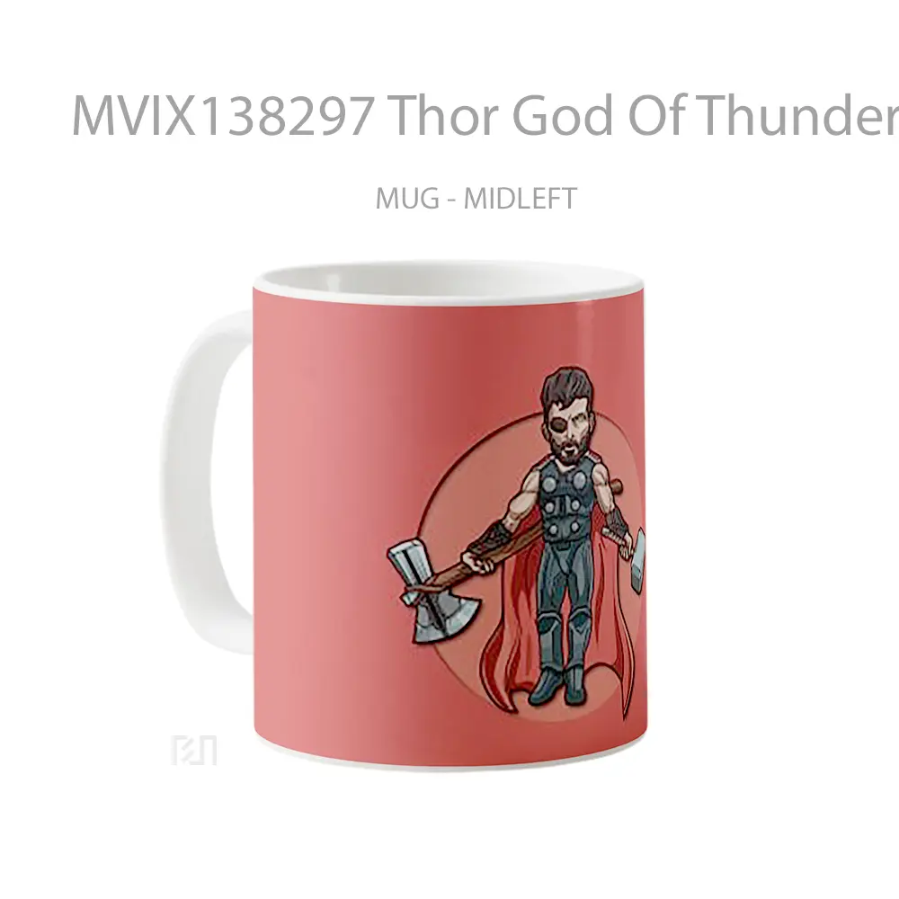 Mug Thor God Of Thunder Minimalist Illustration Gelas Superhero - All-side / Desain