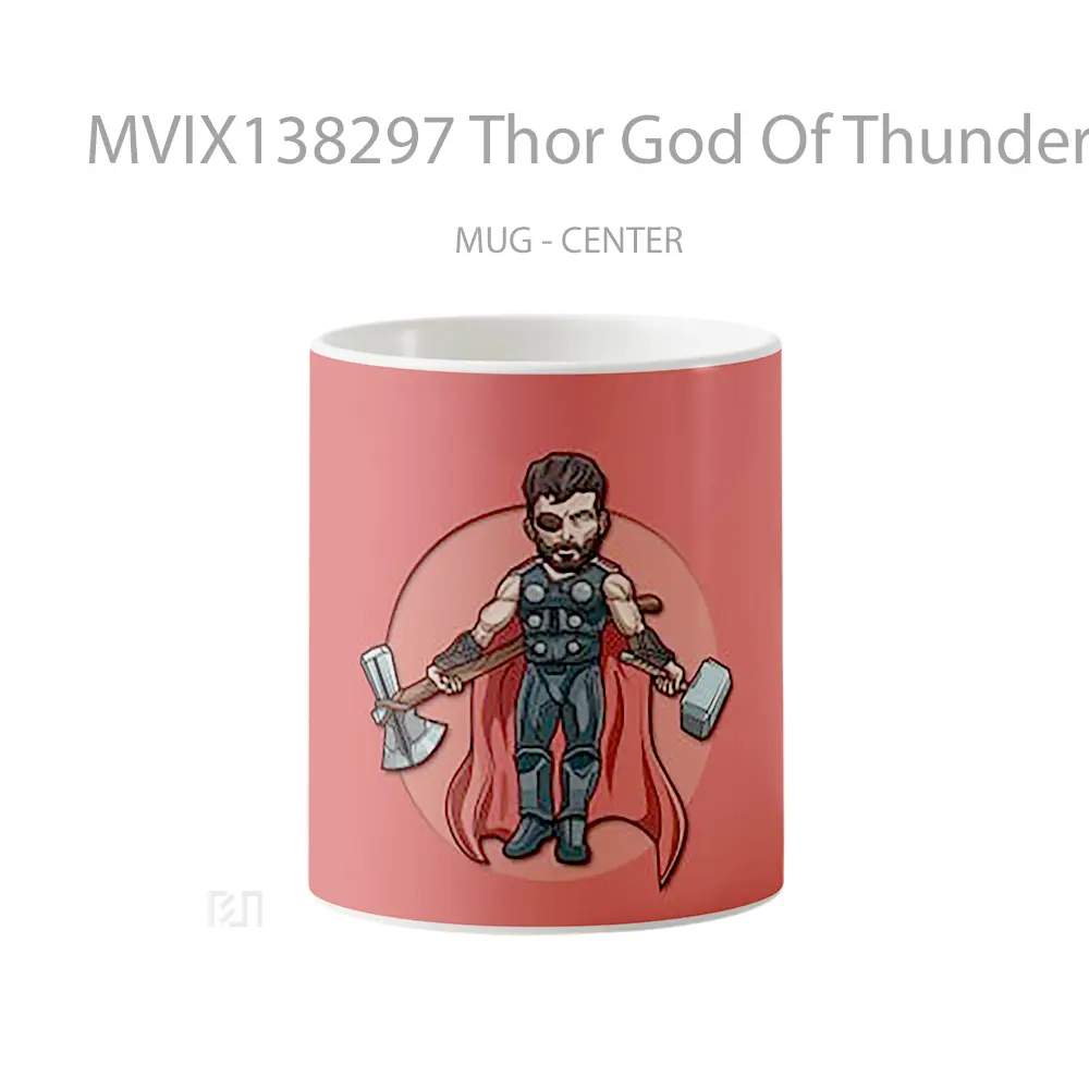 Mug Thor God Of Thunder Minimalist Illustration Gelas Superhero