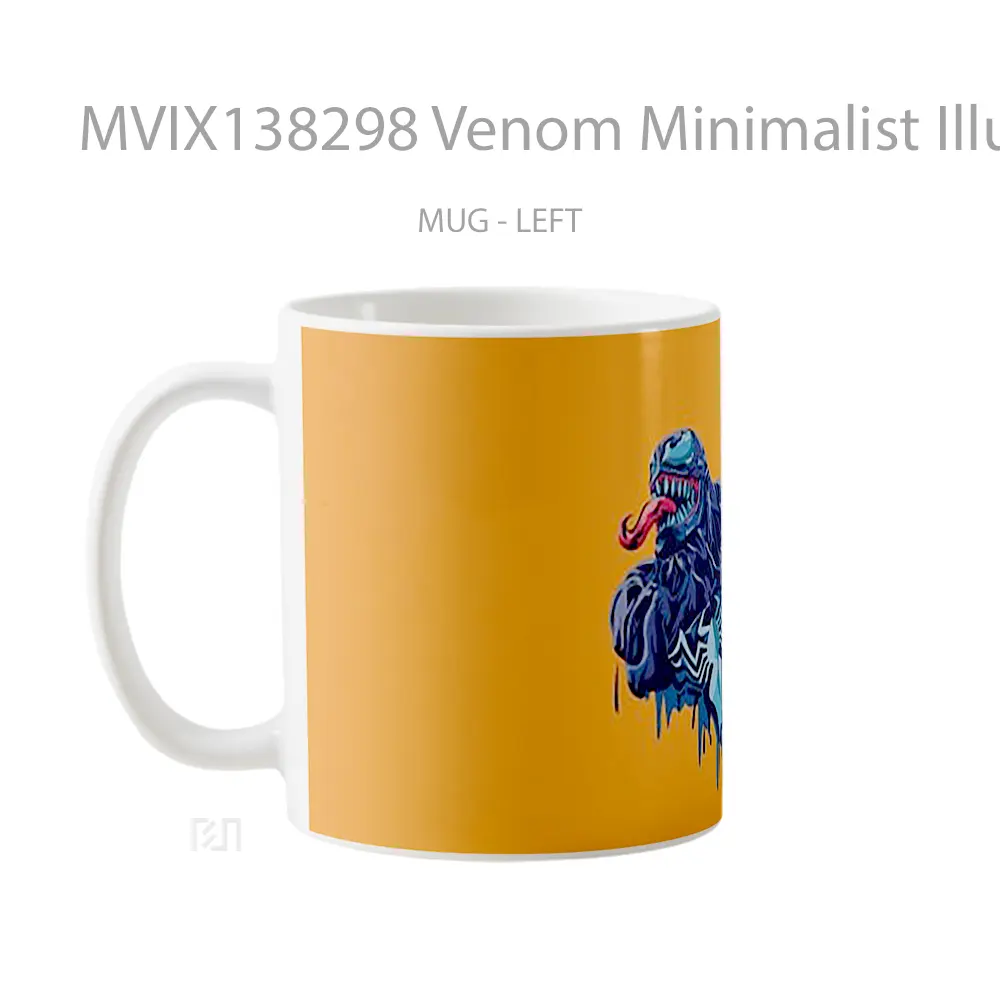 Mug Venom Minimalist Illustration V2 Gelas Superhero - All-side / Desain