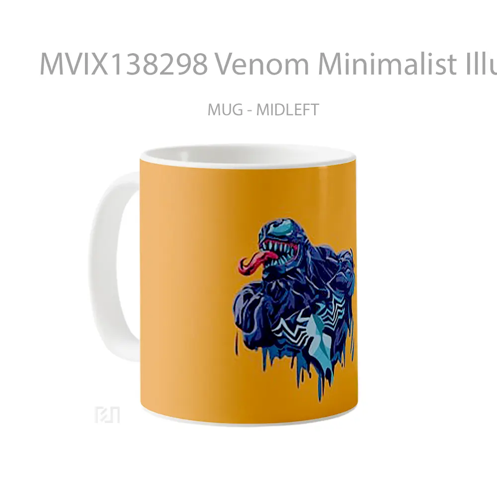 Mug Venom Minimalist Illustration V2 Gelas Superhero - All-side / Desain