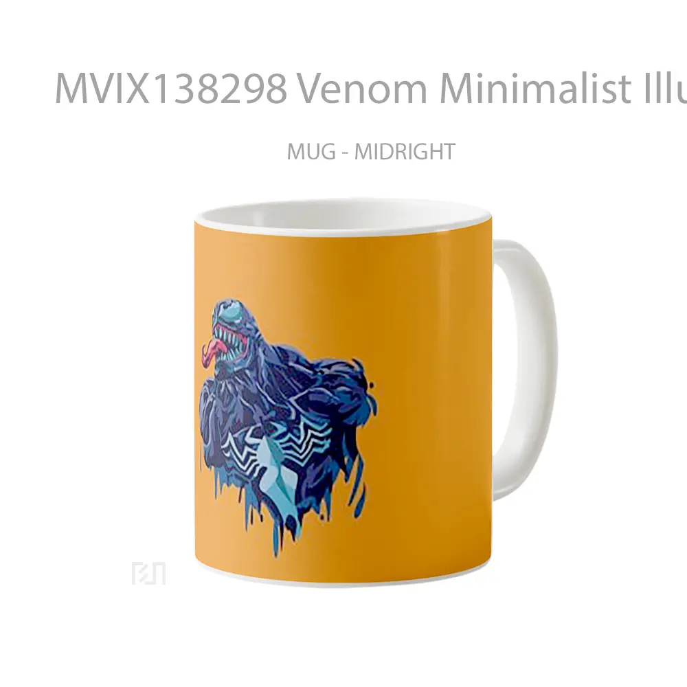 Mug Venom Minimalist Illustration V2 Gelas Superhero - All-side / Desain