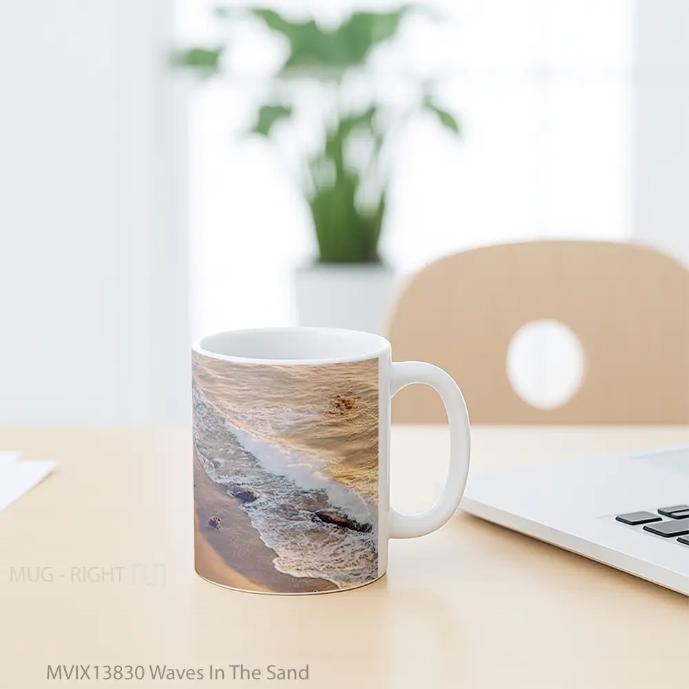 Mug Waves In The Sand Gelas Keramik Unik - All-side / Desain