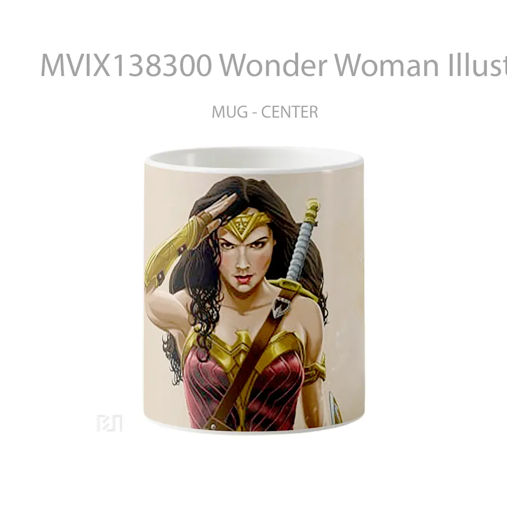 Mug Wonder Woman Illustration V3 Gelas Superhero