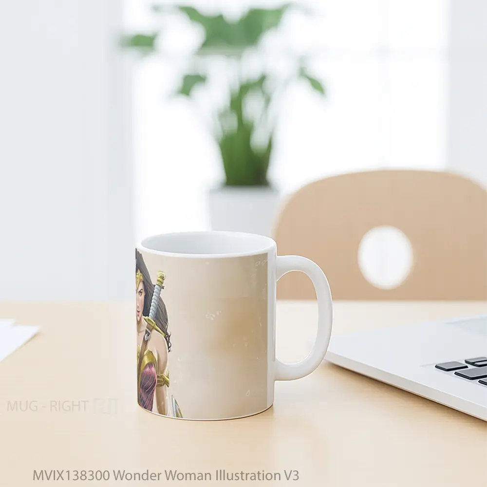 Mug Wonder Woman Illustration V3 Gelas Superhero - All-side / Desain