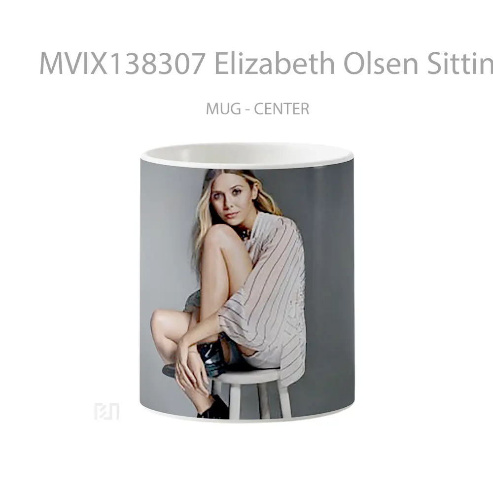 Mug Elizabeth Olsen Sitting Down Gelas Keramik Unik