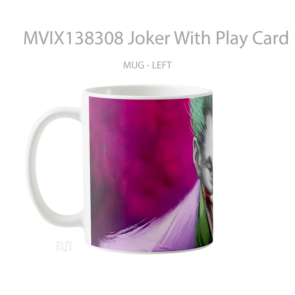 Mug Joker With Play Card Gelas Superhero - All-side / Desain