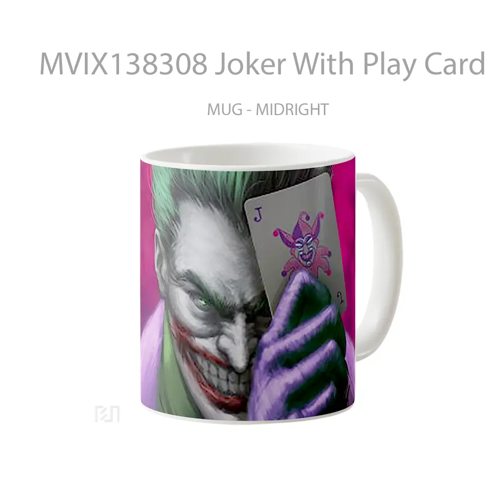 Mug Joker With Play Card Gelas Superhero - All-side / Desain