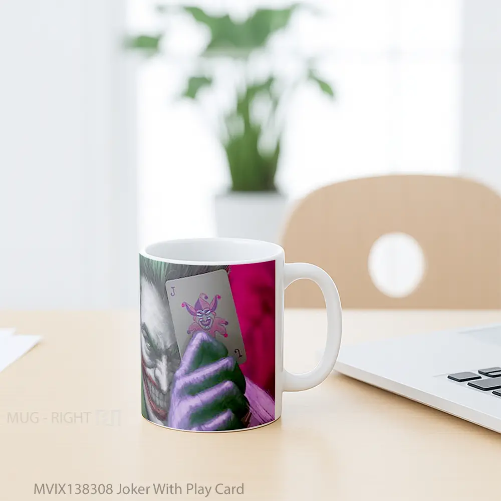 Mug Joker With Play Card Gelas Superhero - All-side / Desain