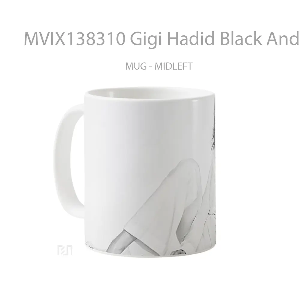 Mug Gigi Hadid Black And White Gelas Keramik Unik - All-side / Desain
