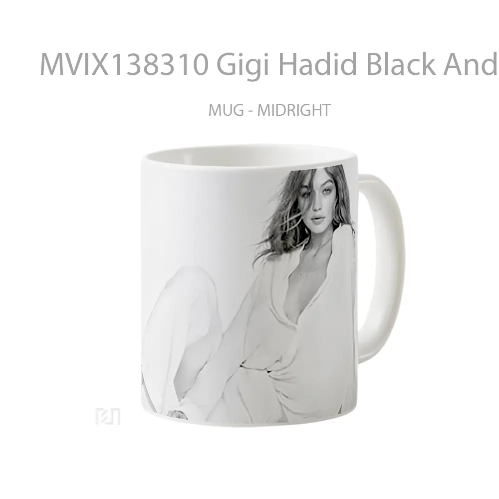 Mug Gigi Hadid Black And White Gelas Keramik Unik - All-side / Desain