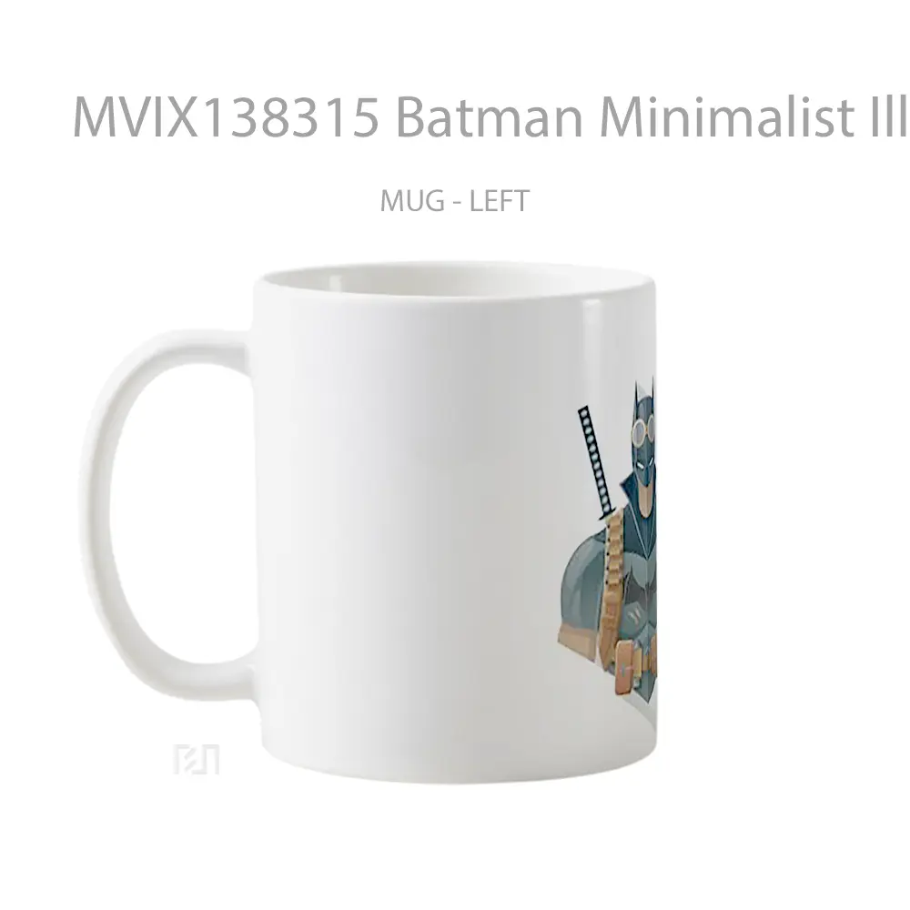 Mug Batman Minimalist Illustration Gelas Superhero - All-side / Desain
