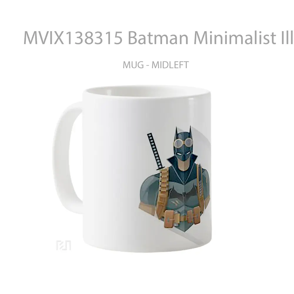 Mug Batman Minimalist Illustration Gelas Superhero - All-side / Desain