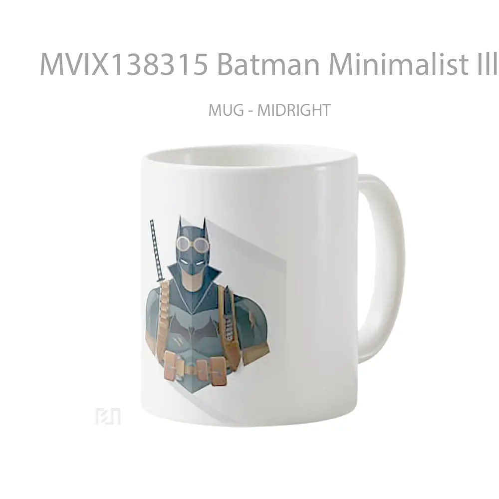 Mug Batman Minimalist Illustration Gelas Superhero - All-side / Desain