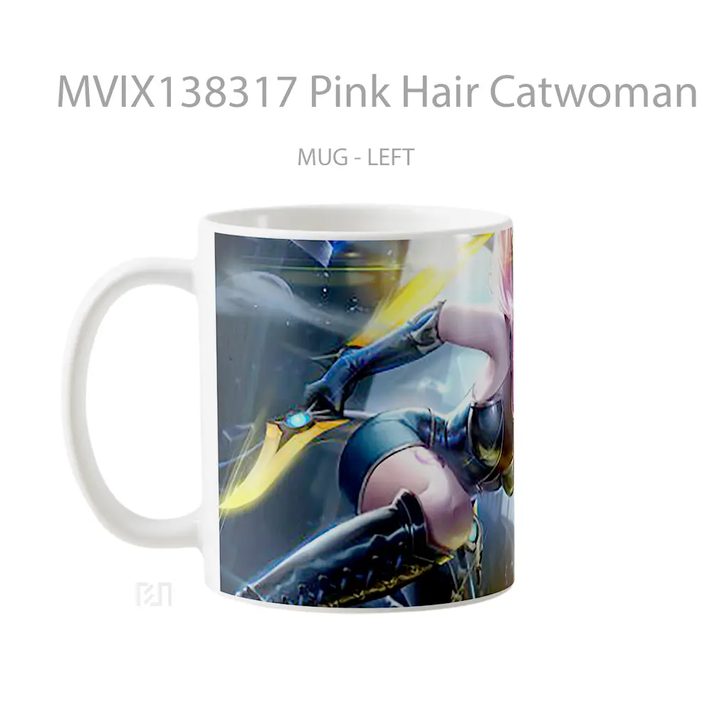 Mug Pink Hair Catwoman Gelas Keramik Unik - All-side / Desain