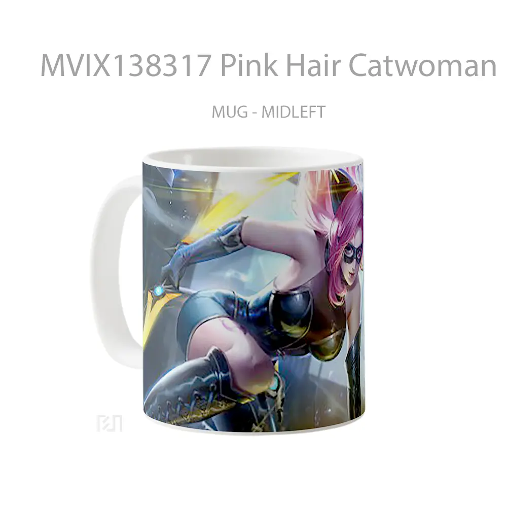 Mug Pink Hair Catwoman Gelas Keramik Unik - All-side / Desain