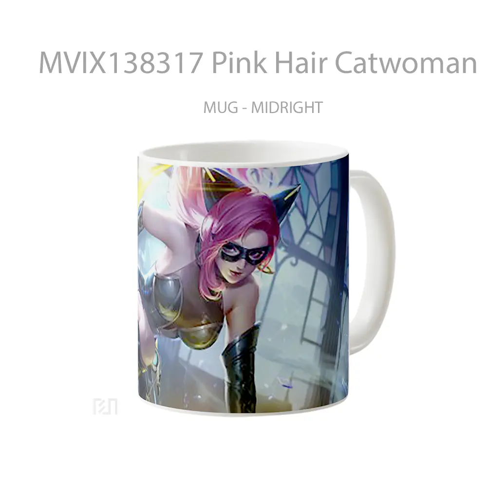 Mug Pink Hair Catwoman Gelas Keramik Unik - All-side / Desain
