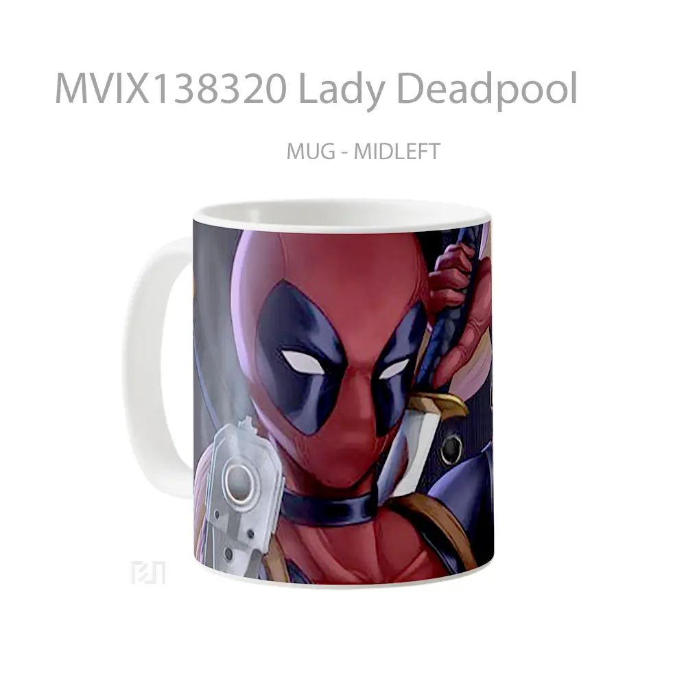 Mug Lady Deadpool Gelas Superhero - All-side / Desain