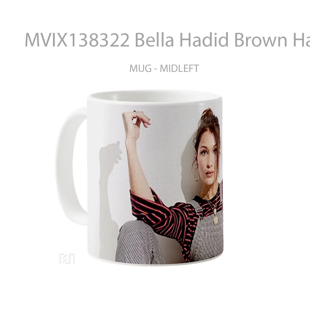 Mug Bella Hadid Brown Hair Gelas Keramik Unik - All-side / Desain
