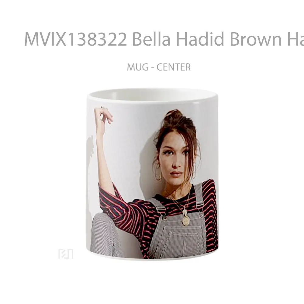 Mug Bella Hadid Brown Hair Gelas Keramik Unik
