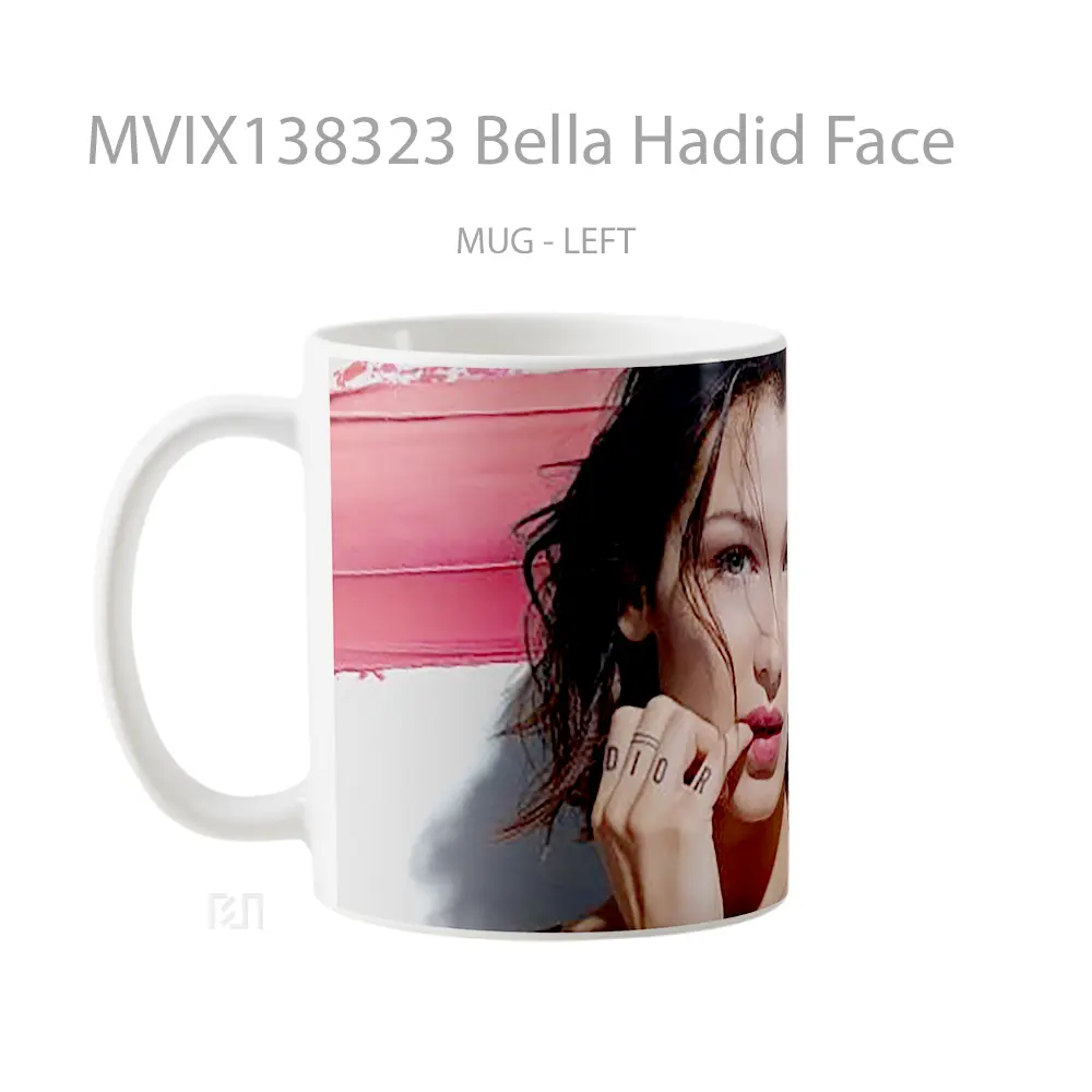 Mug Bella Hadid Face Gelas Keramik Unik - All-side / Desain