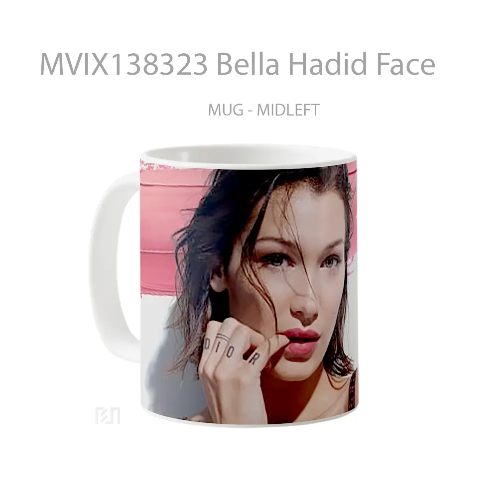 Mug Bella Hadid Face Gelas Keramik Unik - All-side / Desain