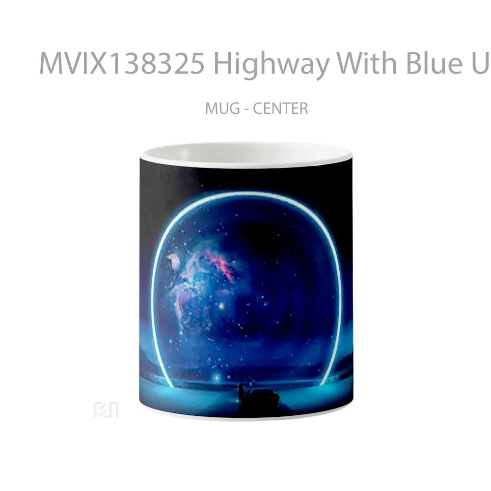 Mug Highway With Blue Universe Ring Gelas Astronomi