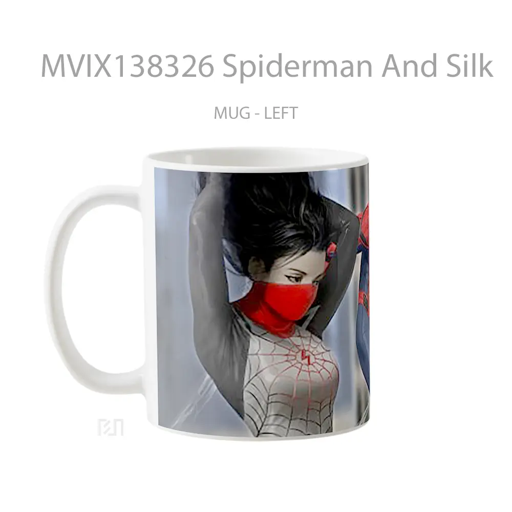 Mug Spiderman And Silk Gelas Superhero - All-side / Desain